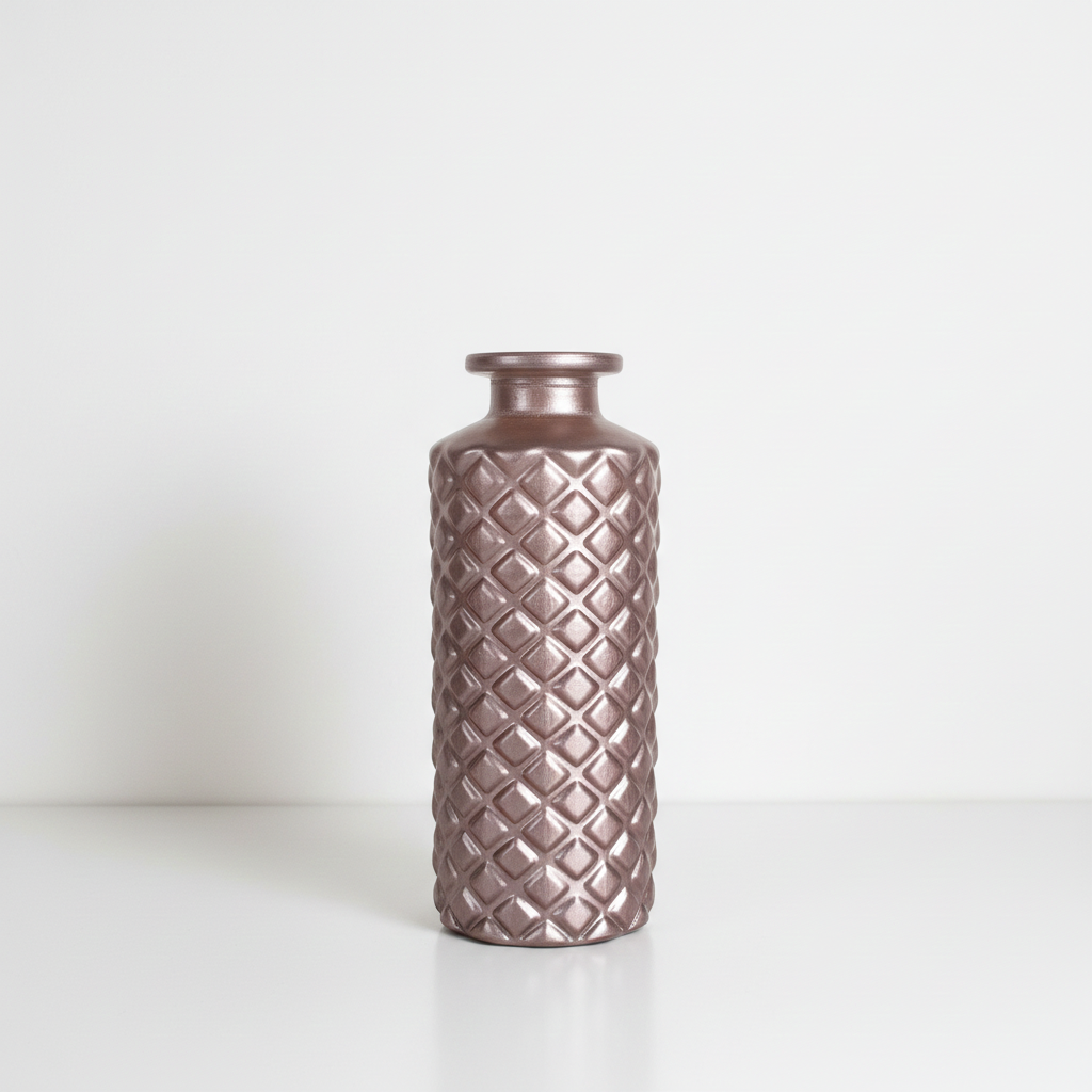 Tmavě růžová skleněná váza 13,5 cm – dekorace interiéru